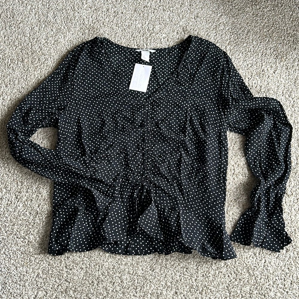 HM V-Neck Ruched Blouse